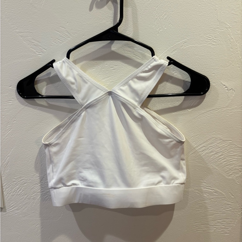 White Cross-Back Sports Bra